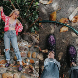 TUK-A9690 Basket D-Ring léopard noir et violet