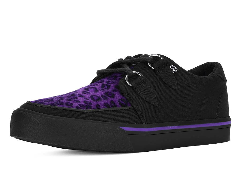TUK Black & Purple Leopard D-Ring Sneaker