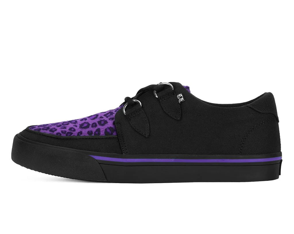TUK Black & Purple Leopard D-Ring Sneaker