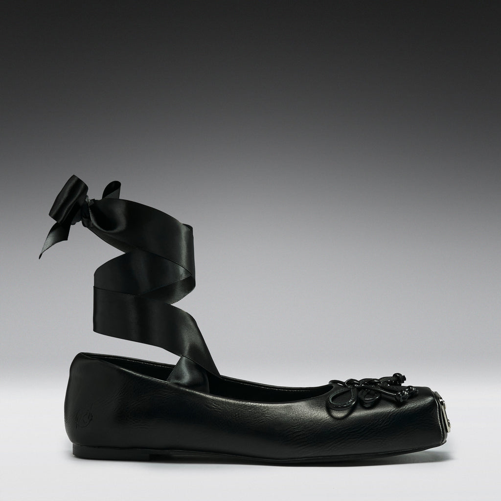 KOI Blithe Metal Toe Ballet Flats- Black