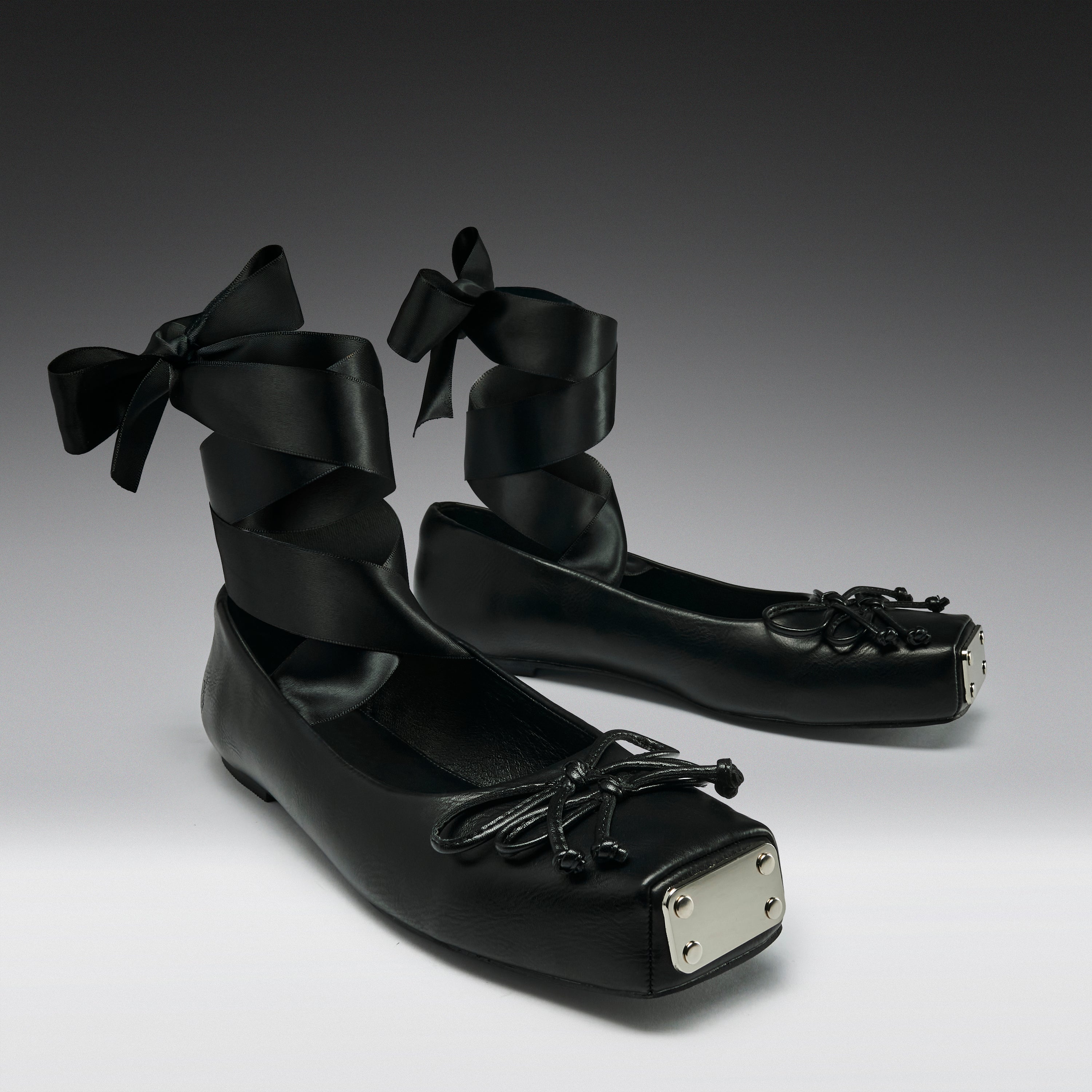 KOI Blithe Metal Toe Ballet Flats- Black