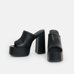 KOI Balsa Black Heeled Mules