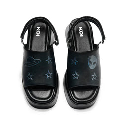 Departed Aliens Slingback Sandals - Black
