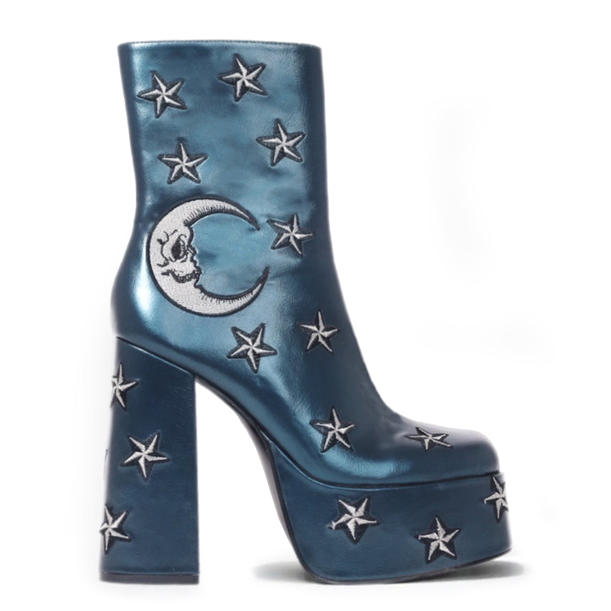 KOI Dreams of Mooncraft Teal Heeled Boots-Clearance