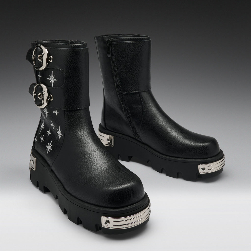 KOI Eclipsed Rituals Biker Boots -Black