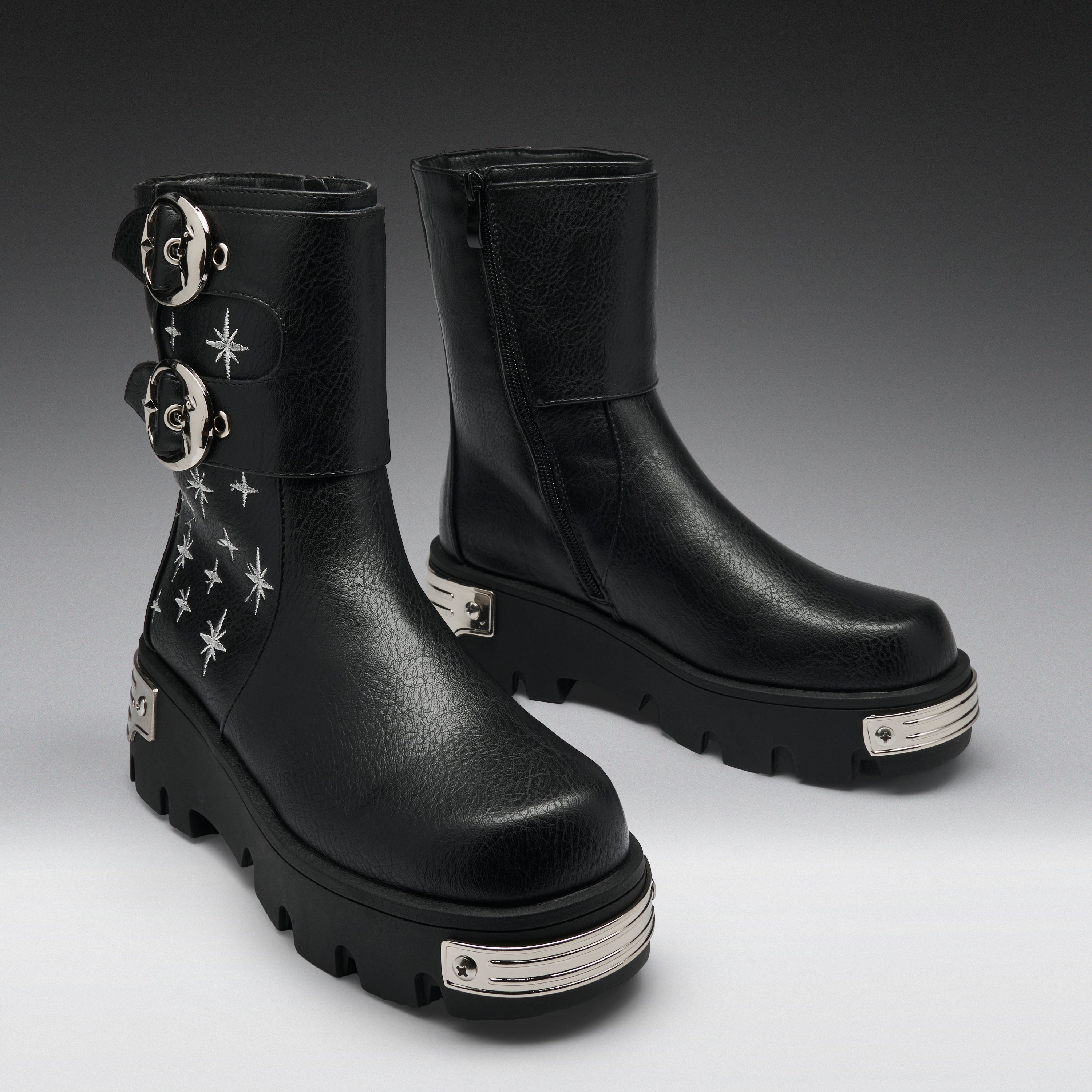 KOI Eclipsed Rituals Biker Boots -Black