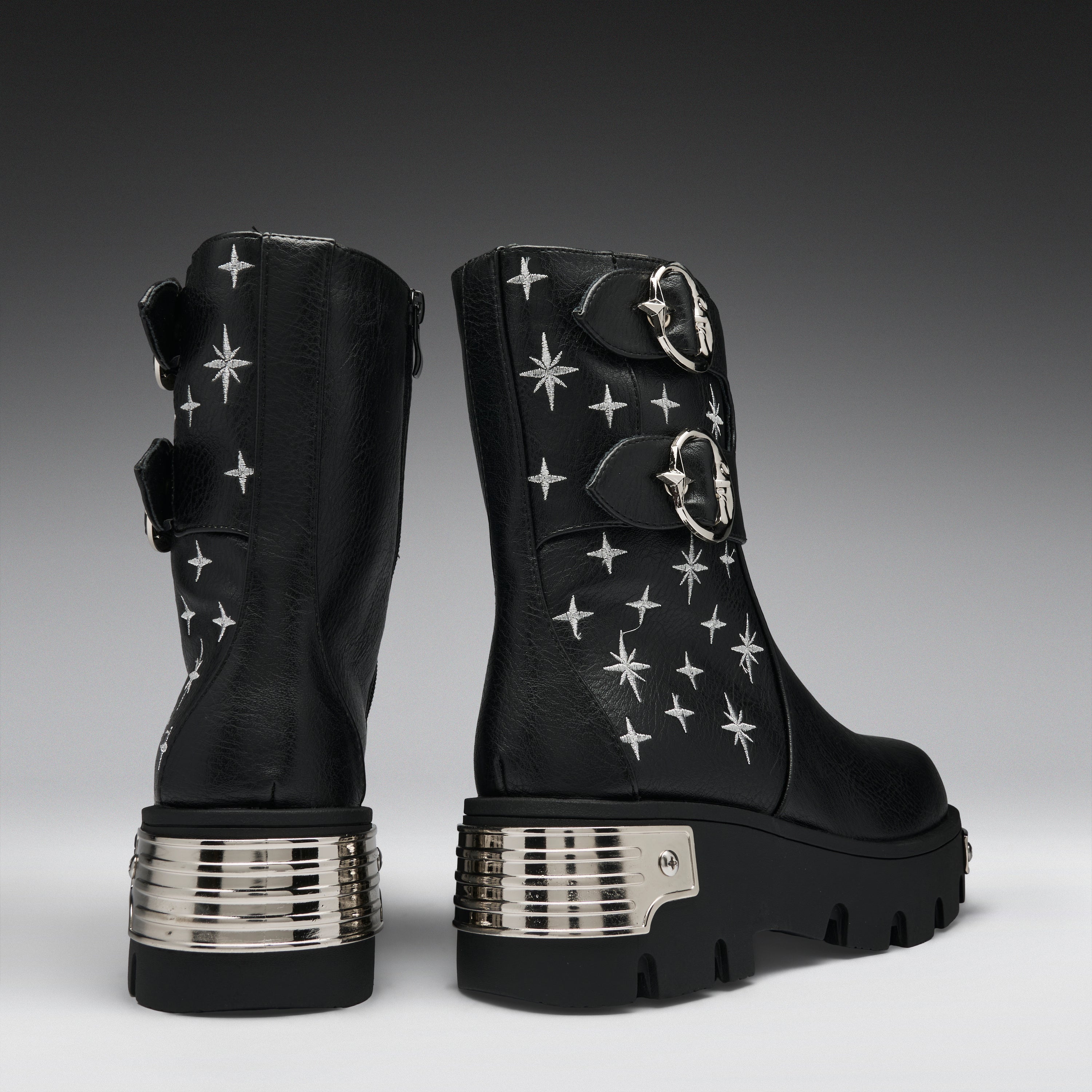 KOI Eclipsed Rituals Biker Boots -Black