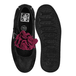TUK Black TUKskin Flower Lace Viva Low Mary Jane
