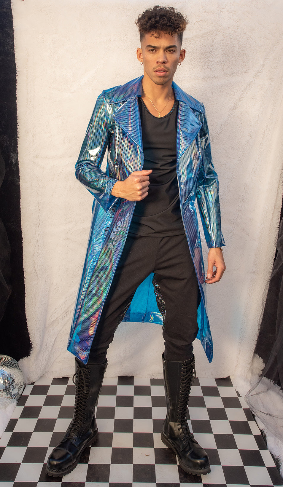 Pvc Material Pvc Vinyl Trench Coat Rubberized Vinyl Trench Coat