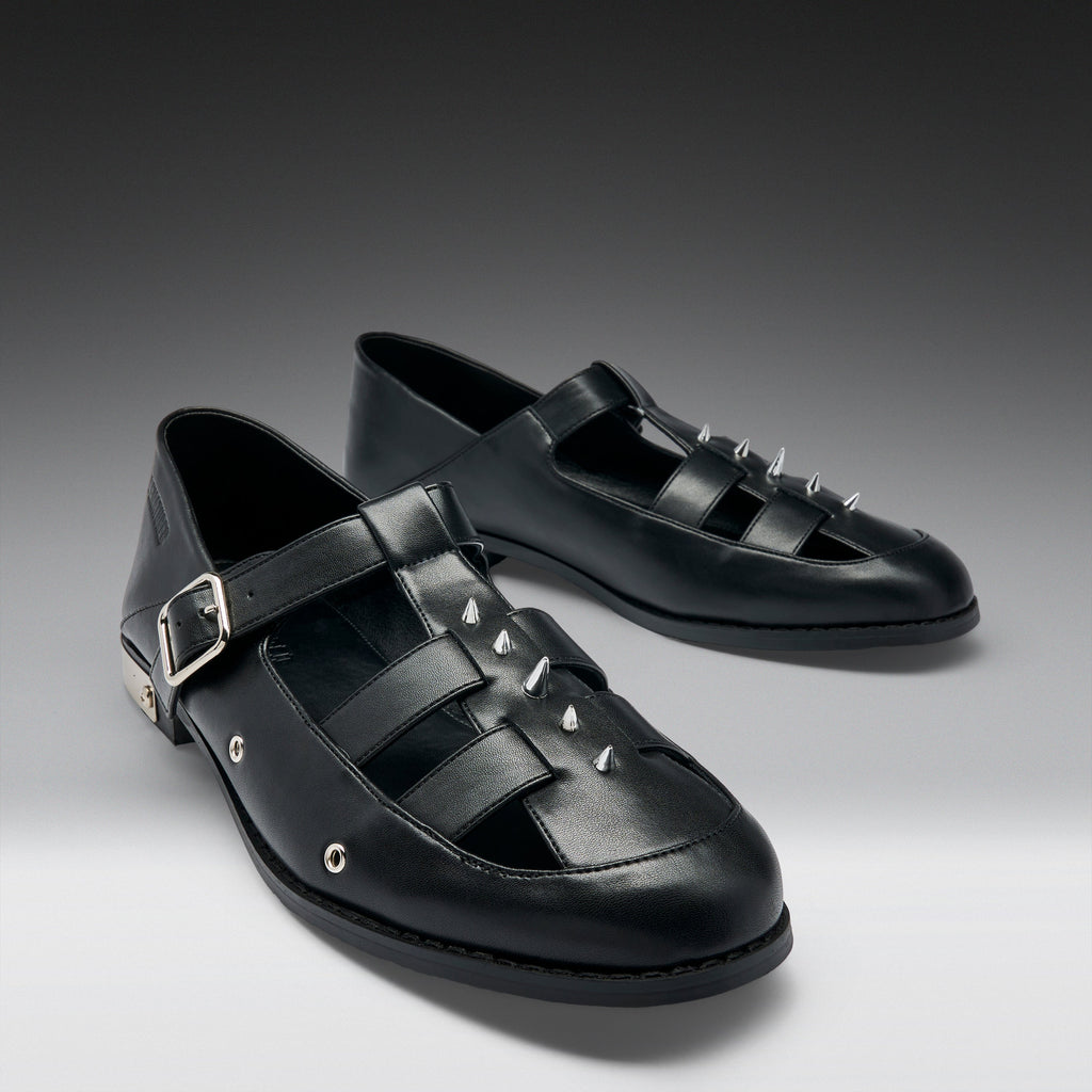 KOI Forlorn Men's Spiked Mary Janes - Black
