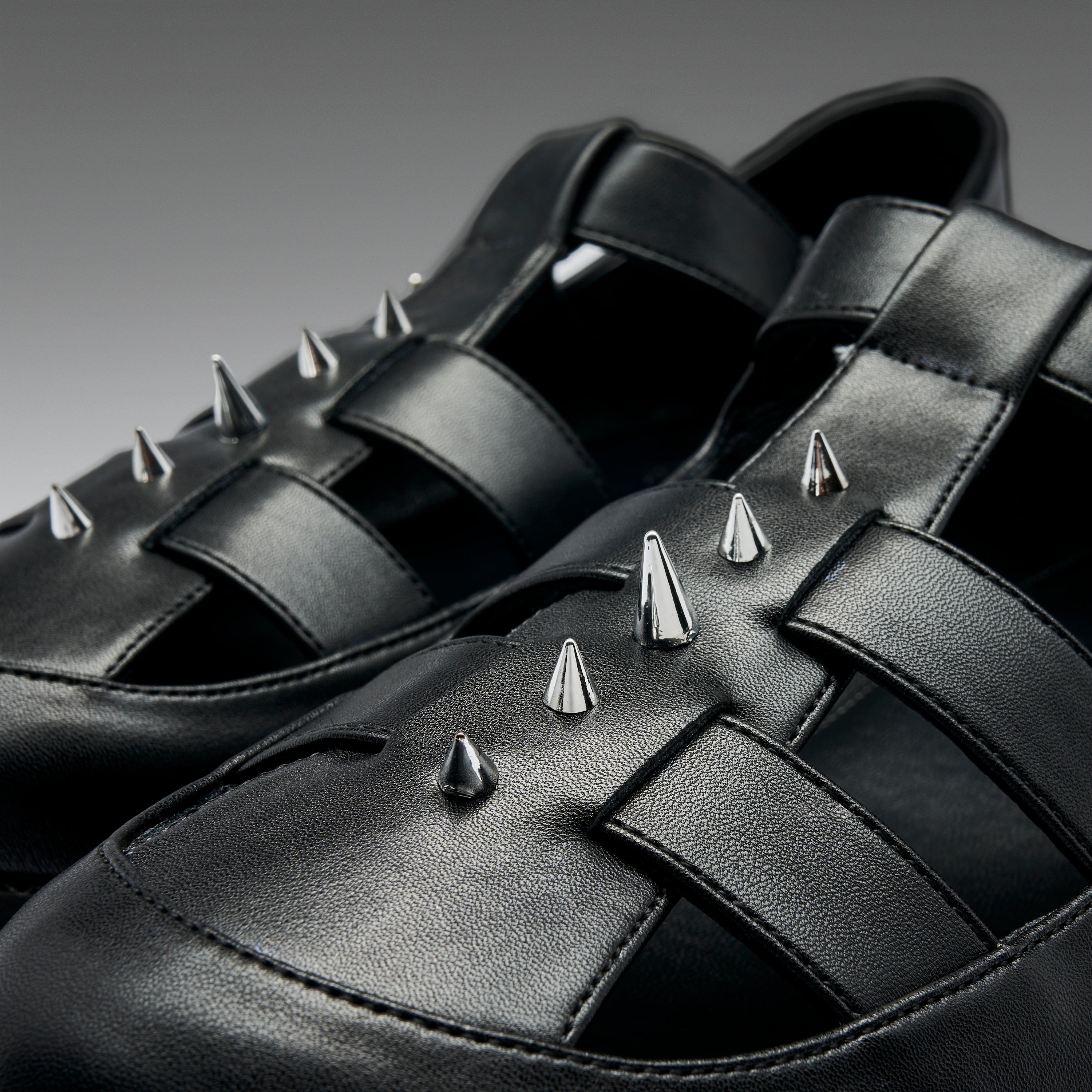 KOI Forlorn Men's Spiked Mary Janes - Black