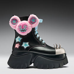 KOI Jazmin Bean x KOI Frunkrocker Sidekick Monster Boots - Black