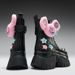 KOI Jazmin Bean x KOI Frunkrocker Sidekick Monster Boots - Black
