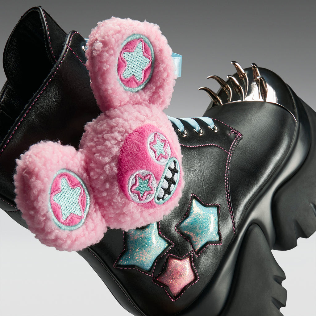 KOI Jazmin Bean x KOI Frunkrocker Sidekick Monster Boots - Black