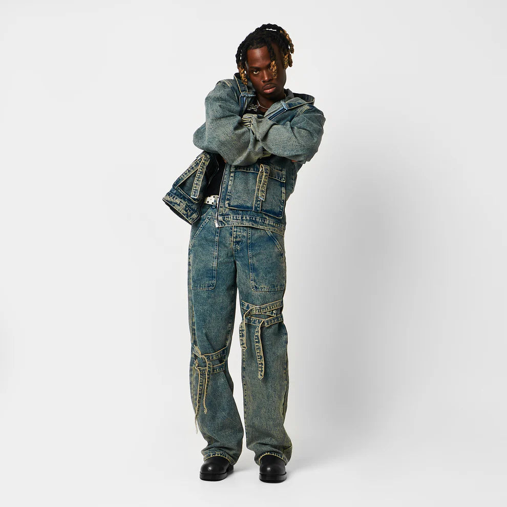 Fateless Men's Stacked Biker Boots - Vintage Black-Black-Size 12-Clearance