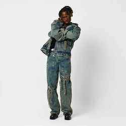 Fateless Men's Stacked Biker Boots - Vintage Black-Black-Size 12-Clearance