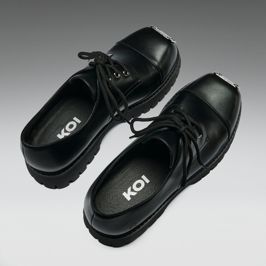 KOI Gehrman Metal Cap Chunky Shoes - Black-Clearance