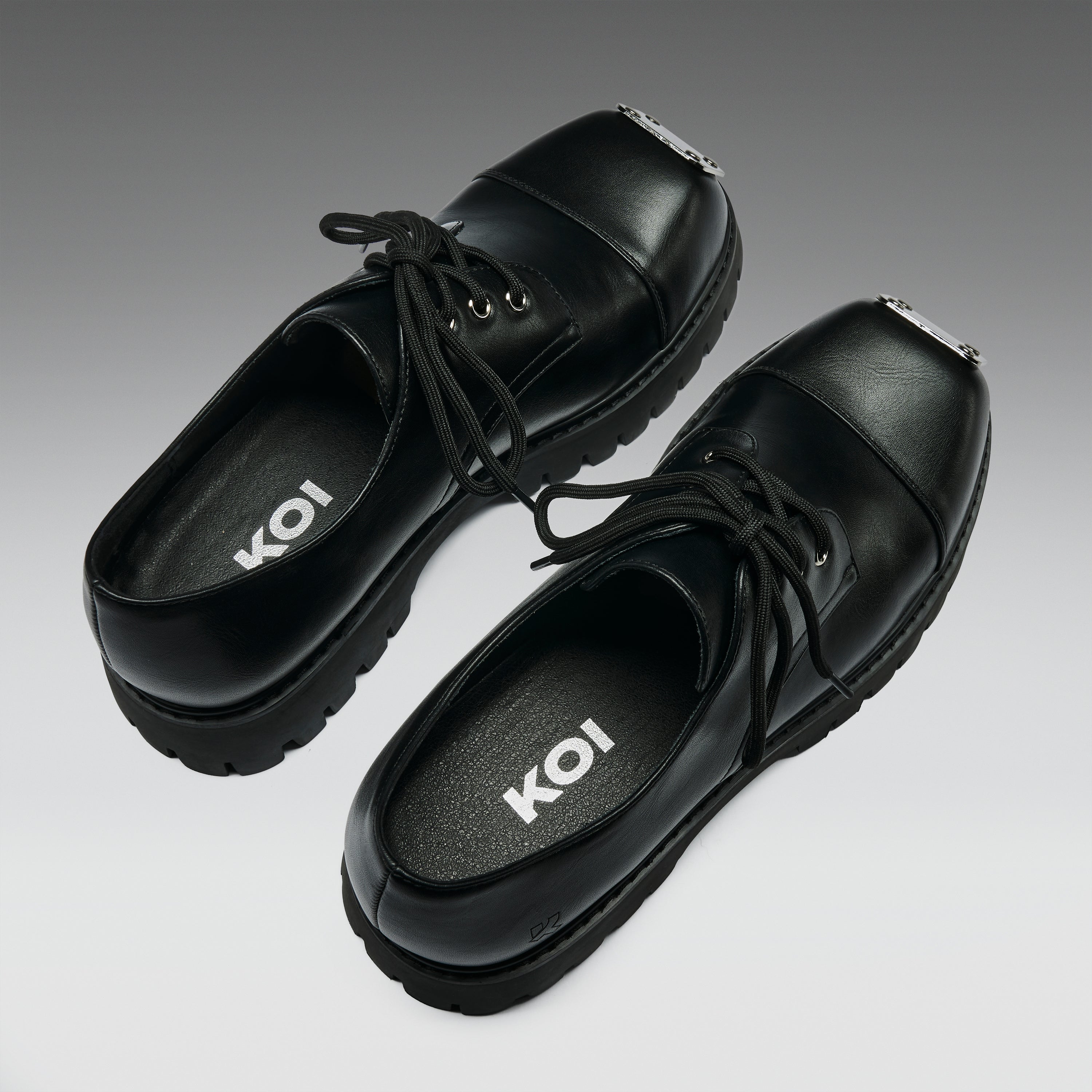 KOI Gehrman Metal Cap Chunky Shoes - Black-Clearance