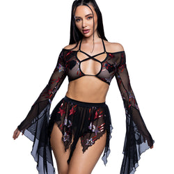 Sequin Butterfly Top & Skirt Set