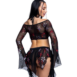 Sequin Butterfly Top & Skirt Set