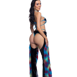 PVC & Faux Fur Belted Chaps