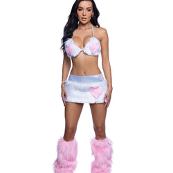Faux Fur Heart Skirt & Top Set