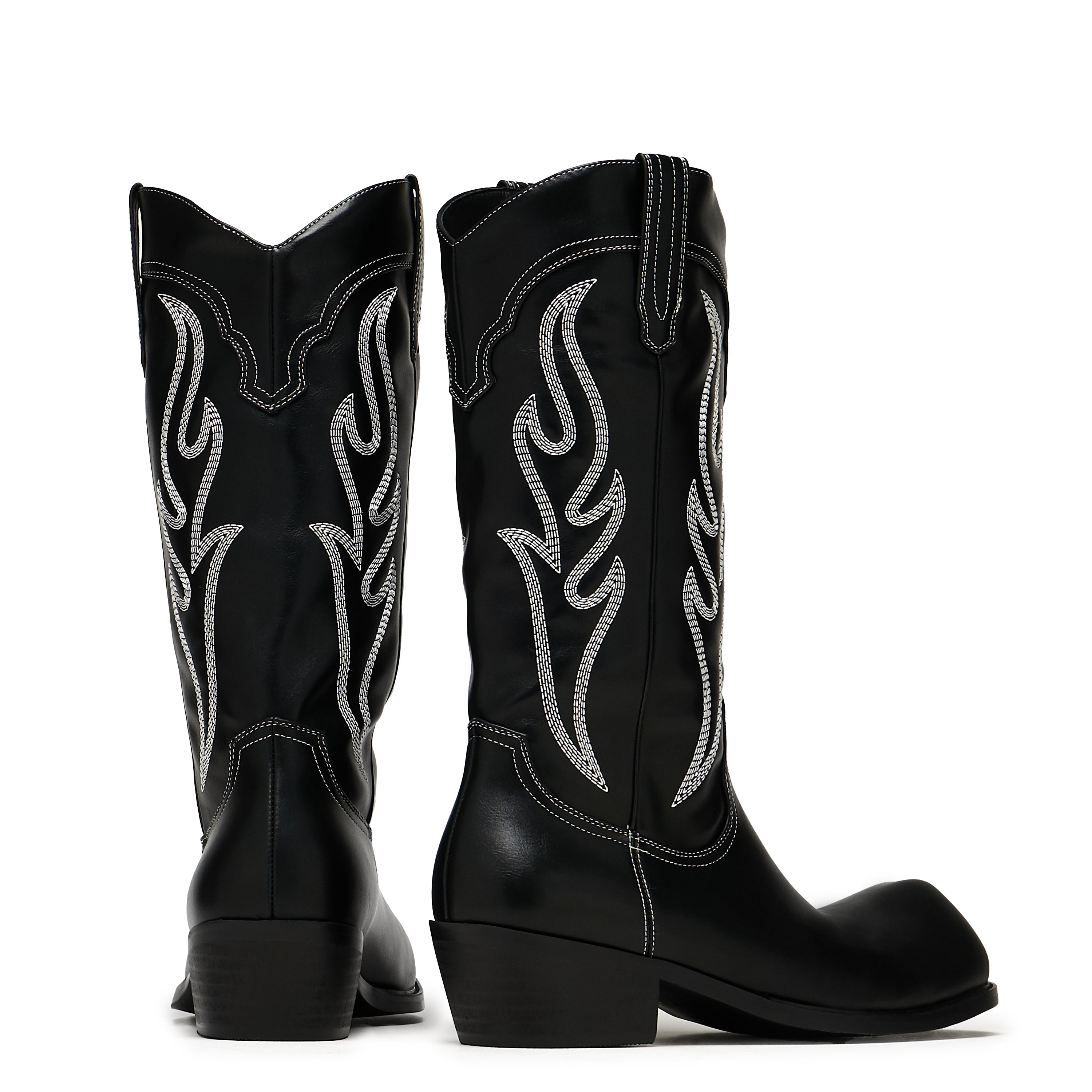 KOI Cryptek Men's Snub Nose Tall Cowboy Boots - Black Vintage