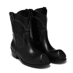 KOI Hexmark Men's Snub Nose Short Cowboy Boots - Black Vintage