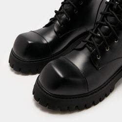 Gimli Men's Black Square Toe Lace Up Boots-Size 8-Clearance