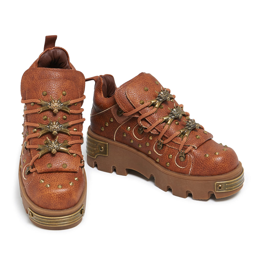 KOI Thurnax Chunky Hardware Trainers - Brown