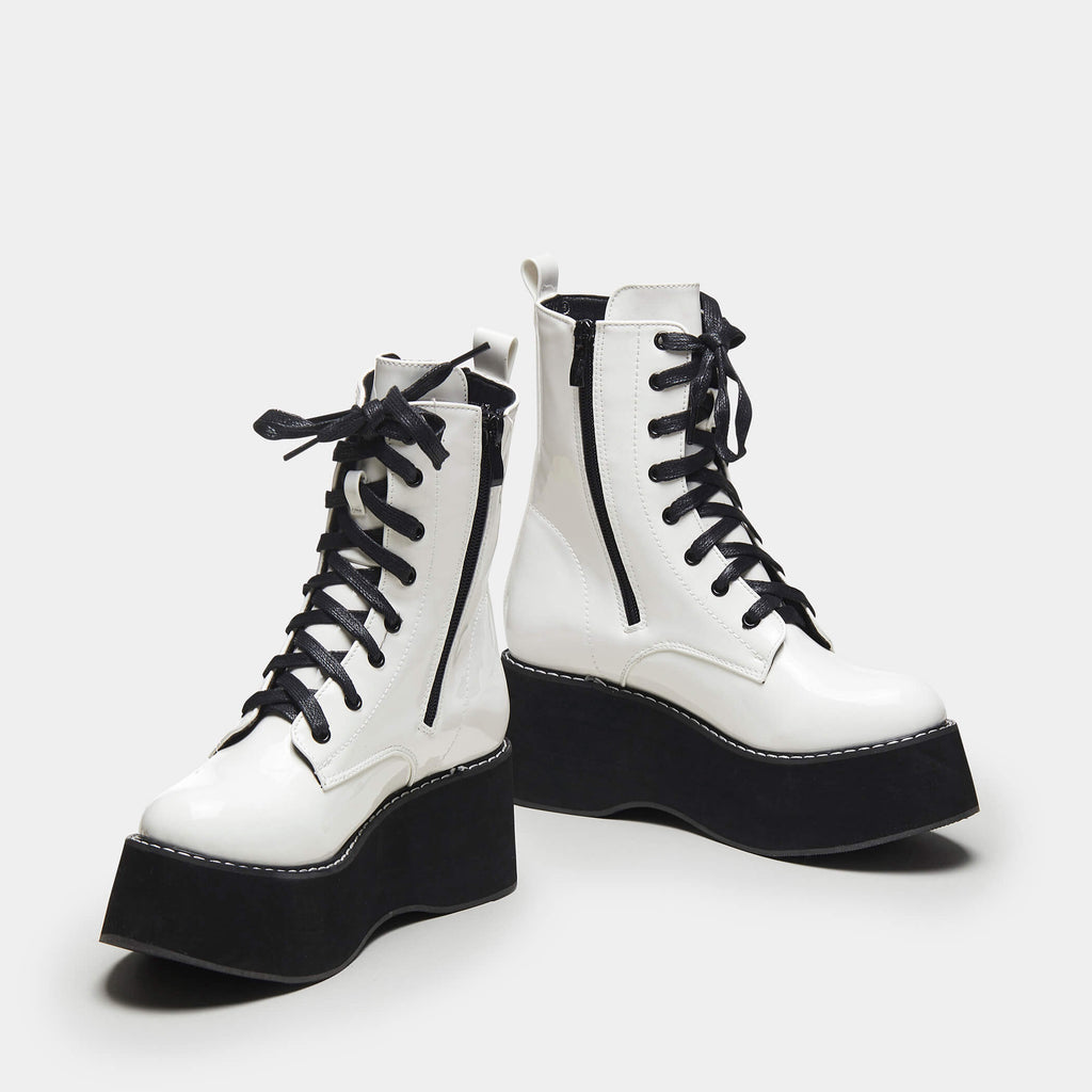 KOI Footwear ARKON Mega Platform Patent Boots Vegan Mega Platform Boots