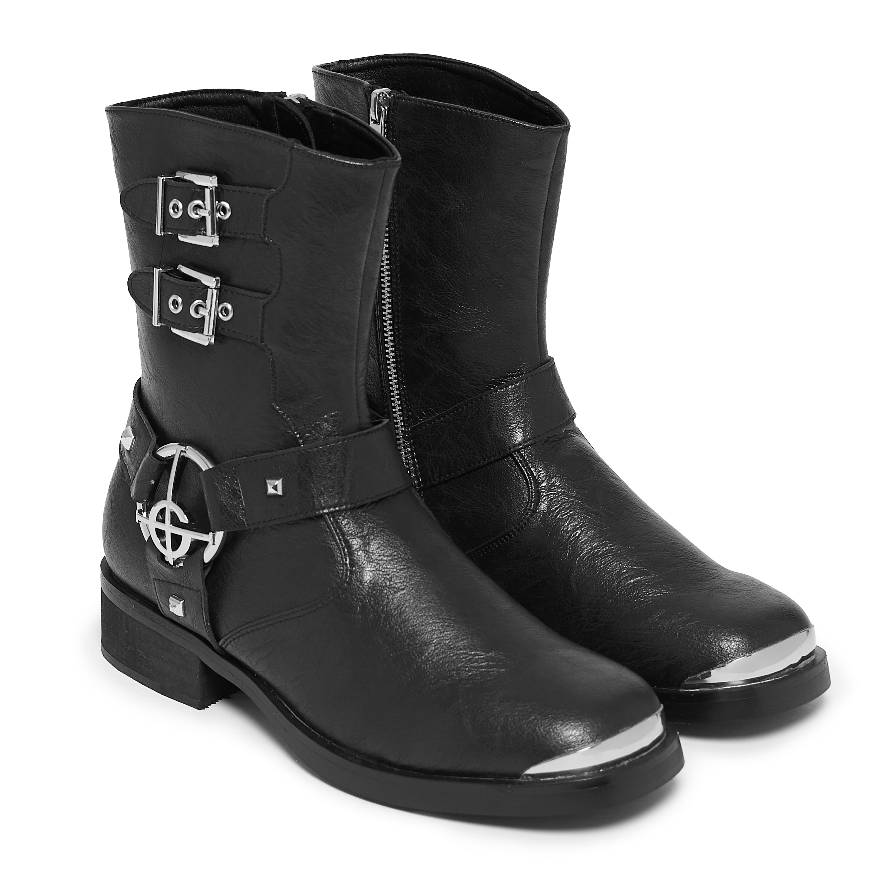 Ghost by KOI - Nameless Ghouls Men's Stacked Biker Boots-Clearance