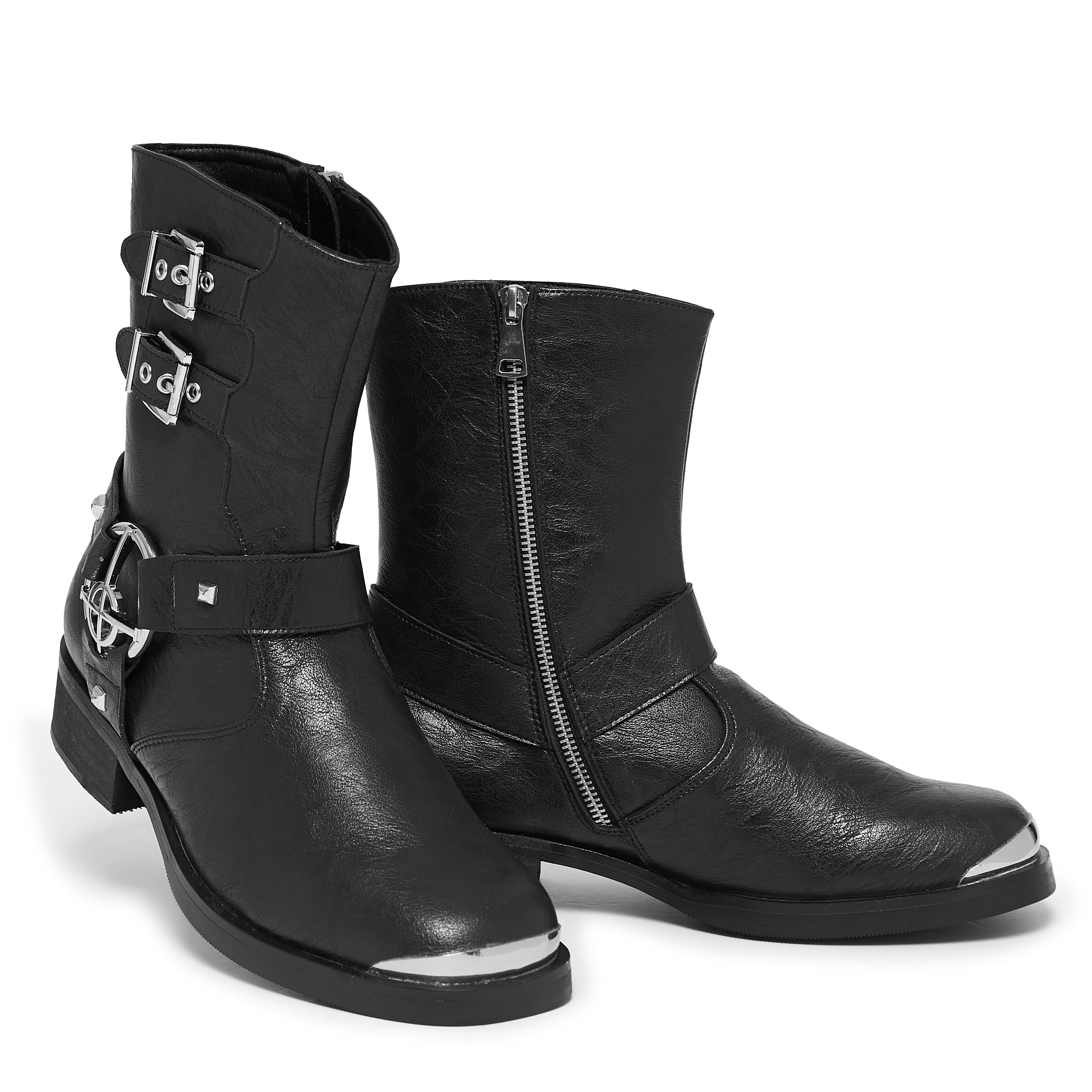Ghost by KOI - Nameless Ghouls Men's Stacked Biker Boots-Clearance
