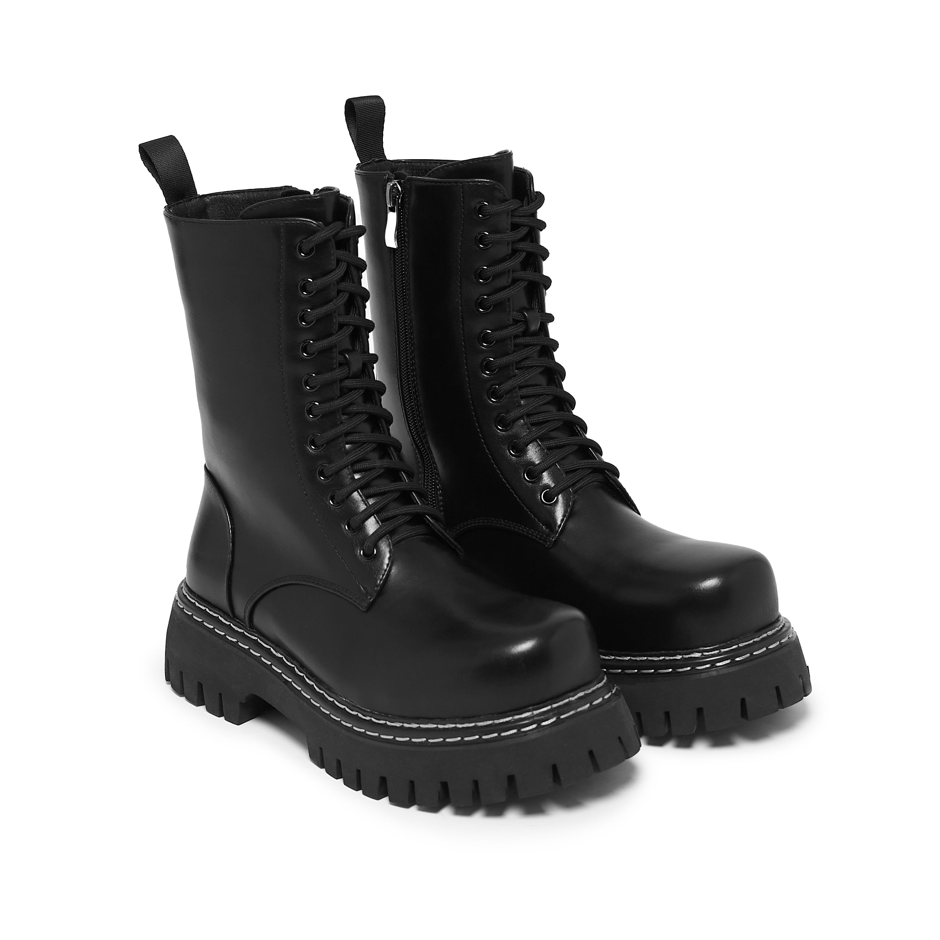 KOI Arasaka Double Rand Military Boots - Black