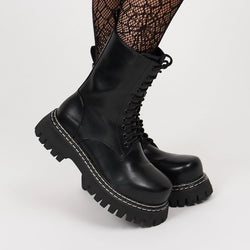 Arasaka Double Rand Military Boots - Black