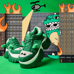 Beanzilla Platform Trainers - Green-Size 7-Clearance