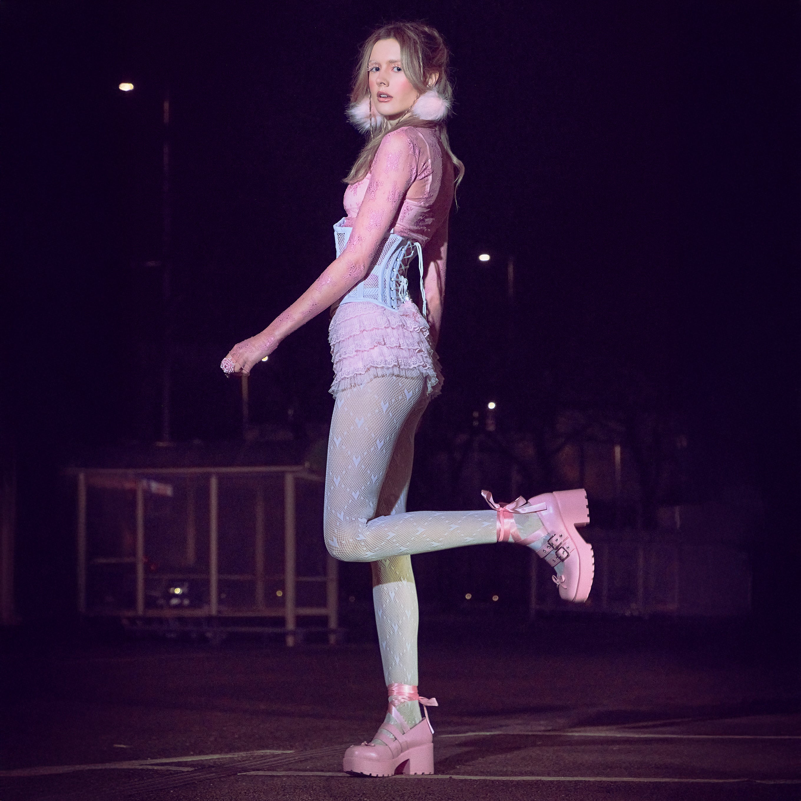 KOI Miyako Lace Up Ballet Shoes - Pink