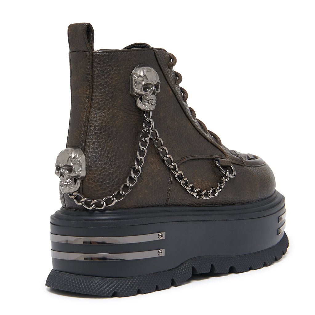 KOI Chained Up Envy Skull Hardware Platform Boots
