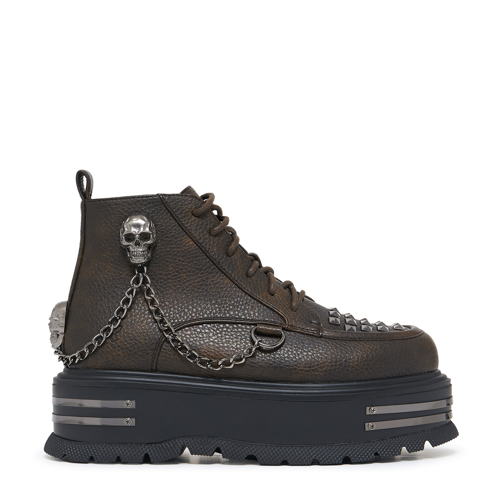 KOI Chained Up Envy Skull Hardware Platform Boots