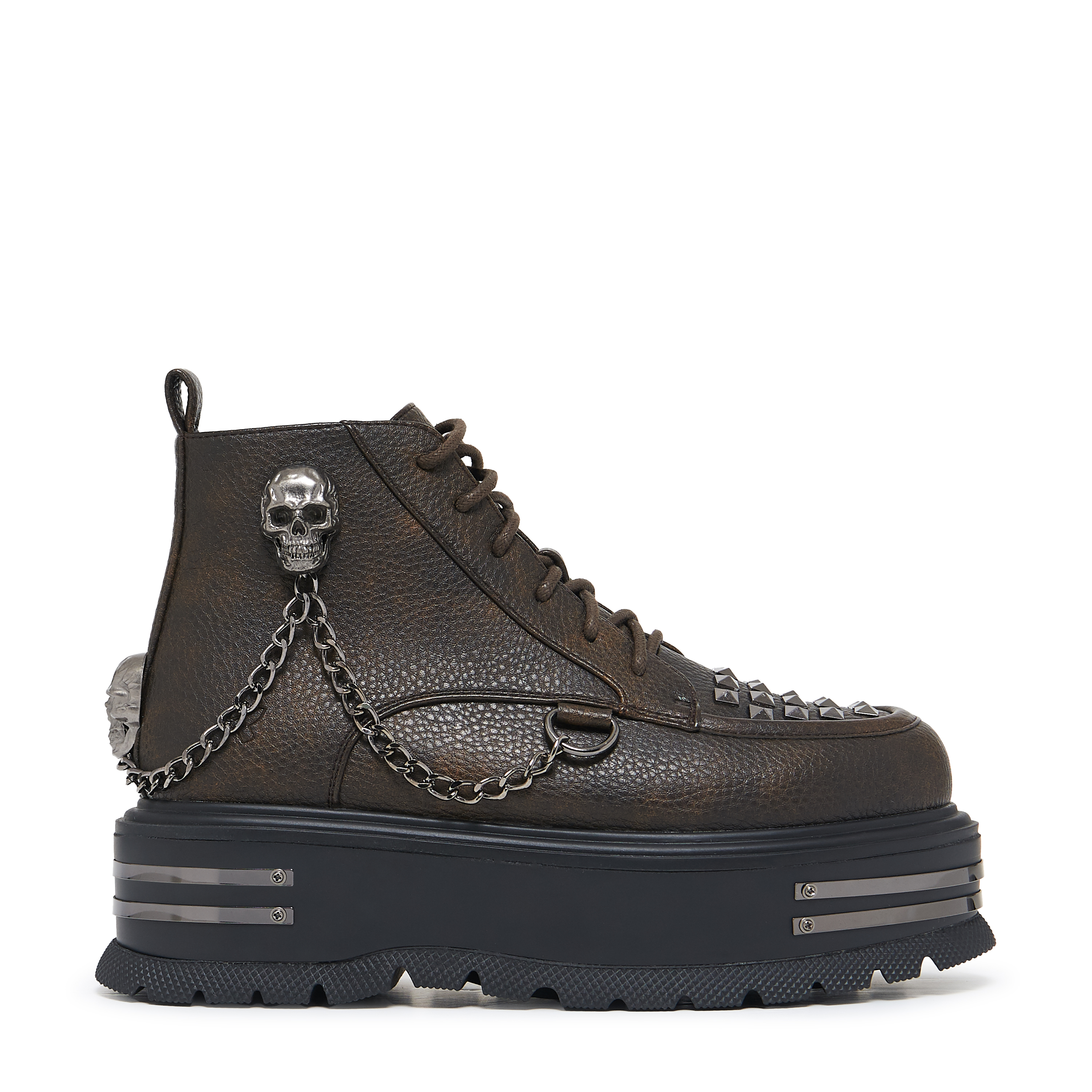 KOI Chained Up Envy Skull Hardware Platform Boots