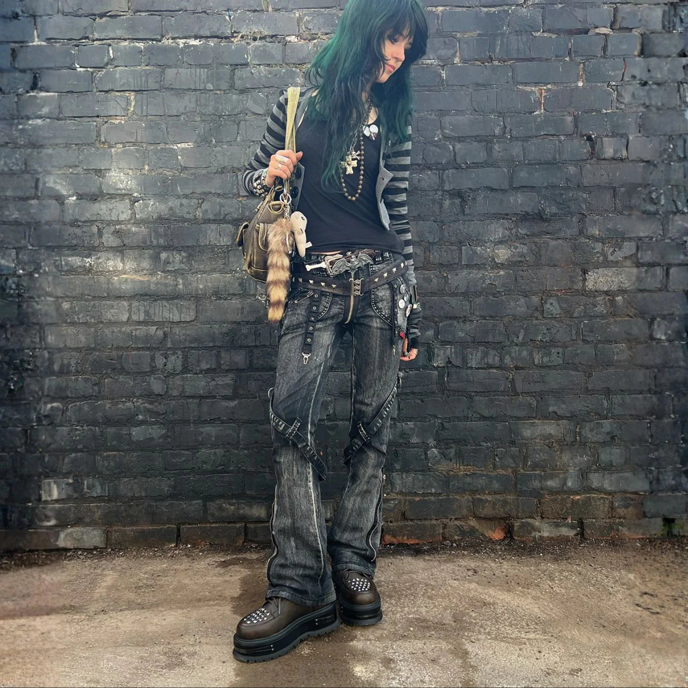 Chained Up Envy Skull Hardware Platform Boots