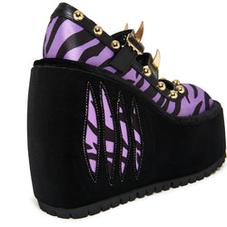 Clawsome Wolf Platform Wedges - Violet