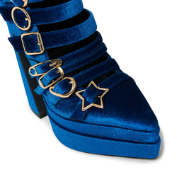Cyberspace Celestial Long Boots - Blue-Size 7-Clearance