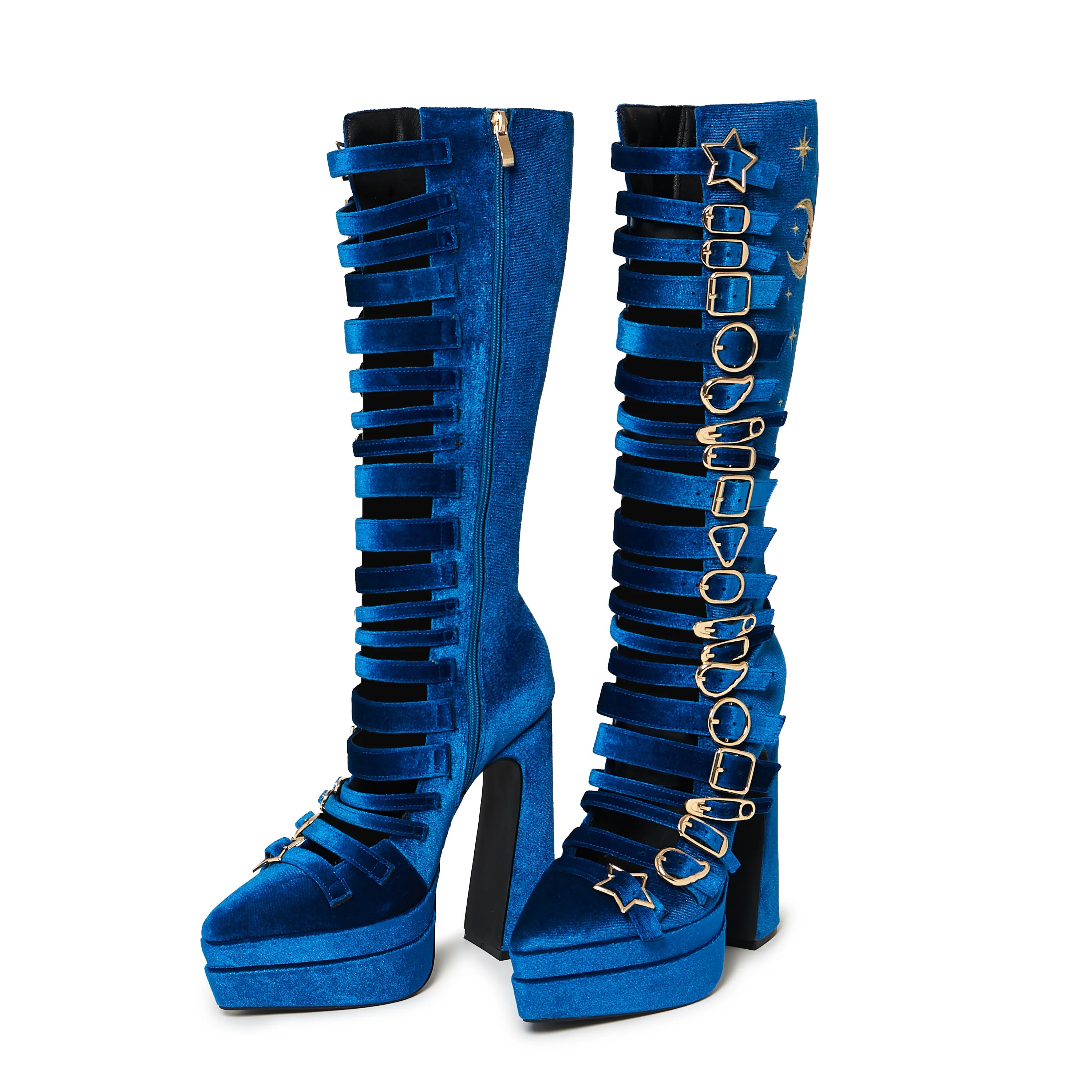 KOI Cyberspace Celestial Long Boots - Blue