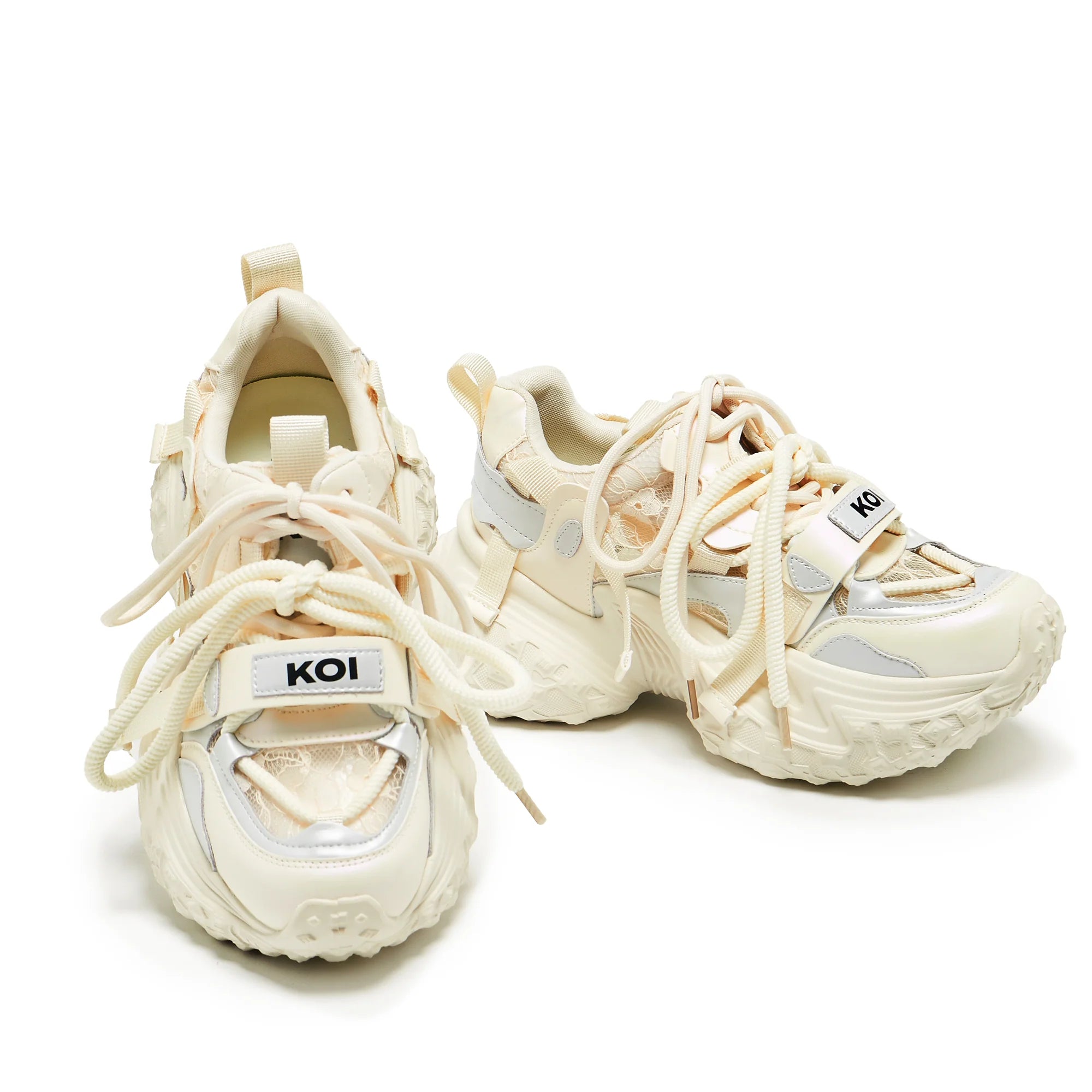 Frozen Shores Mega Chunky Trainers - Vanilla-Size 8-Clearance