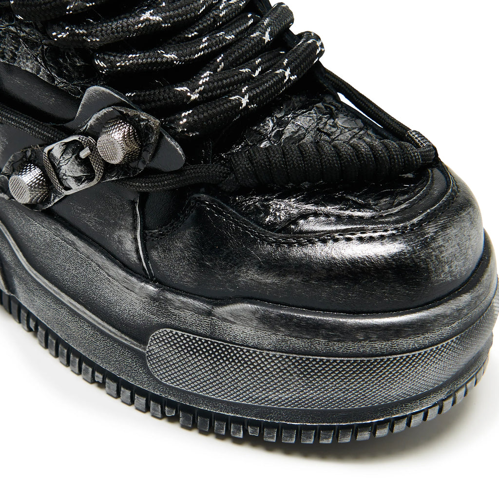 KOI Metamorphosis Distressed Platform Trainers - Charcoal