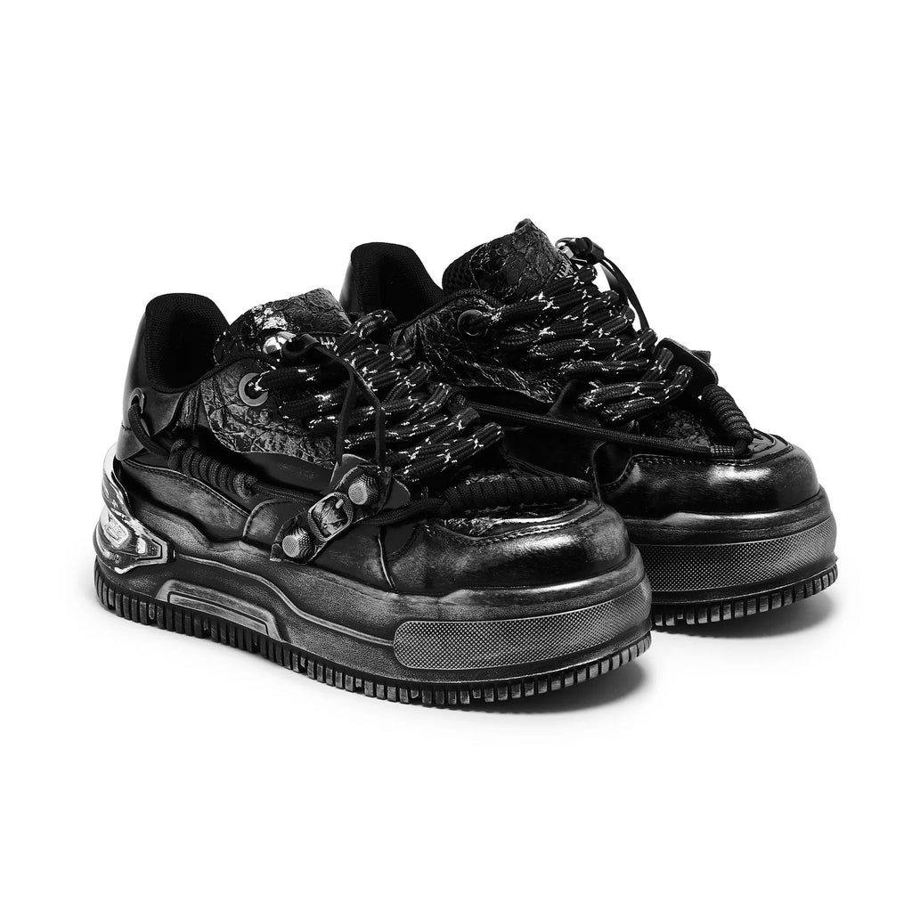 KOI Metamorphosis Distressed Platform Trainers - Charcoal-Clearance