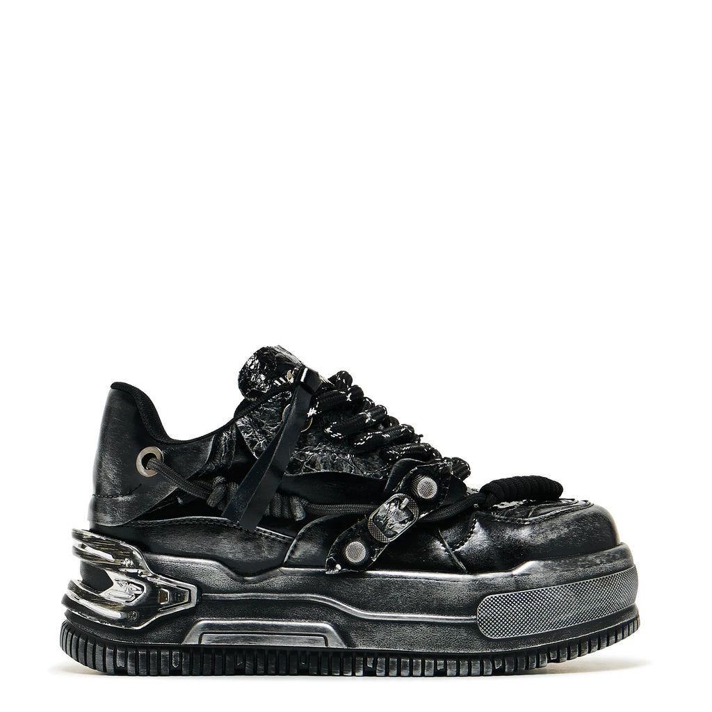 KOI Metamorphosis Distressed Platform Trainers - Charcoal-Clearance