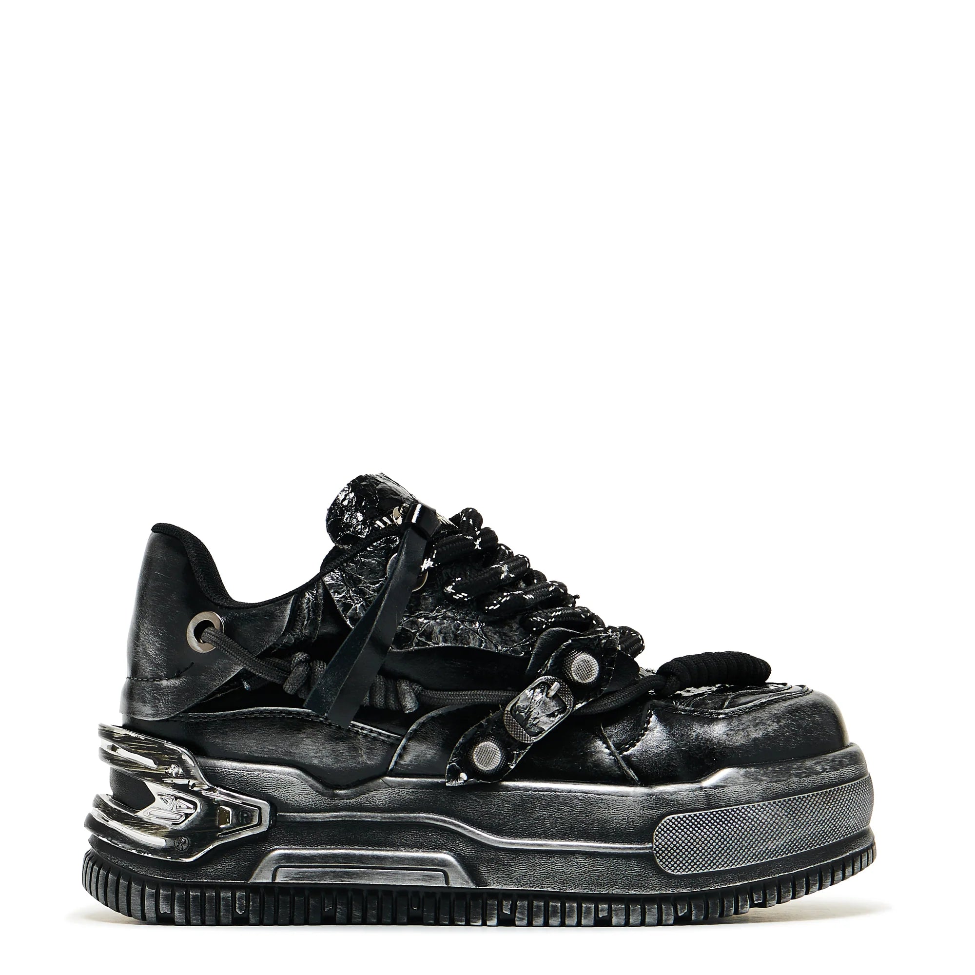 KOI Metamorphosis Distressed Platform Trainers - Charcoal-Clearance