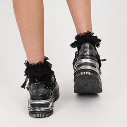 KOI Metamorphosis Distressed Platform Trainers - Charcoal